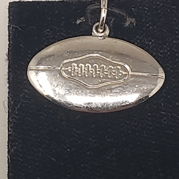 Sterling Silver Football Charm Pendant - Picture 6 of 9